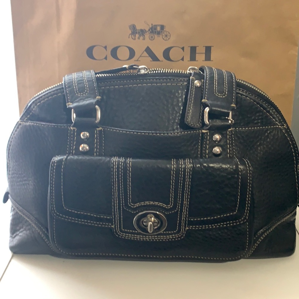 Coach Black Pebble Leather Handbag